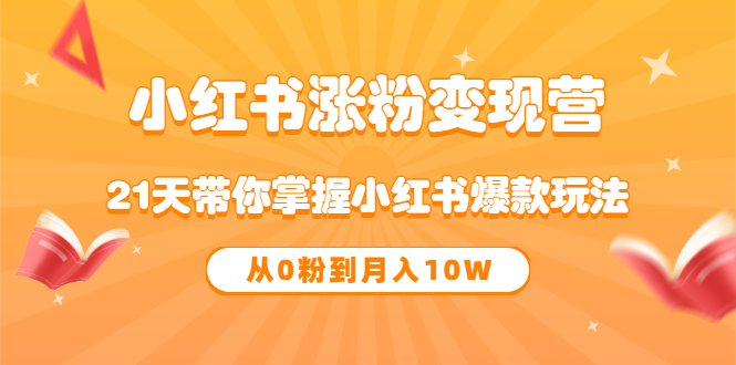 小红书赚钱模式《小红书涨粉变现营》21天掌握小红书爆款玩法