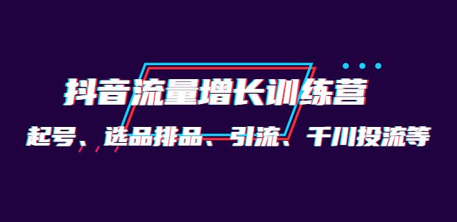 抖音流量怎么赚钱：月销1.6亿实操团队·抖音起号、选品排品、千川投流