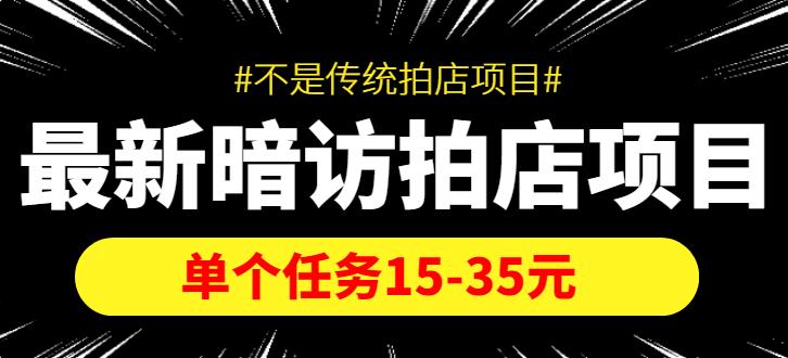 【副业3904】信息差赚钱项目：最新暗访拍店项目，单个任务15-35元