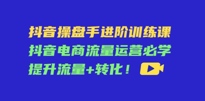 抖音电商怎么做：抖音电商流量运营必学，操盘手进阶课