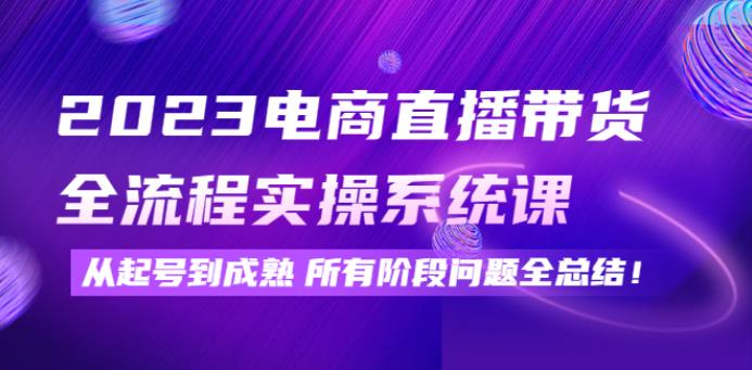 抖音直播怎么赚钱：2023抖音电商直播带货全流程实操系统课