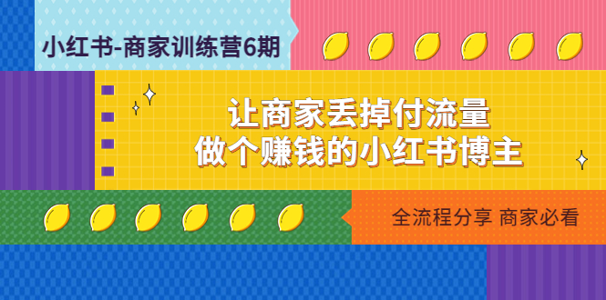 【副业4210期】小红书怎么开店：做个赚钱的小红书博主，小红书-商家训练营第12期